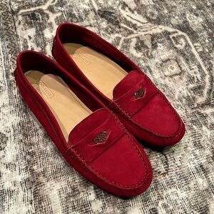 Coach Red Suede Loafers
